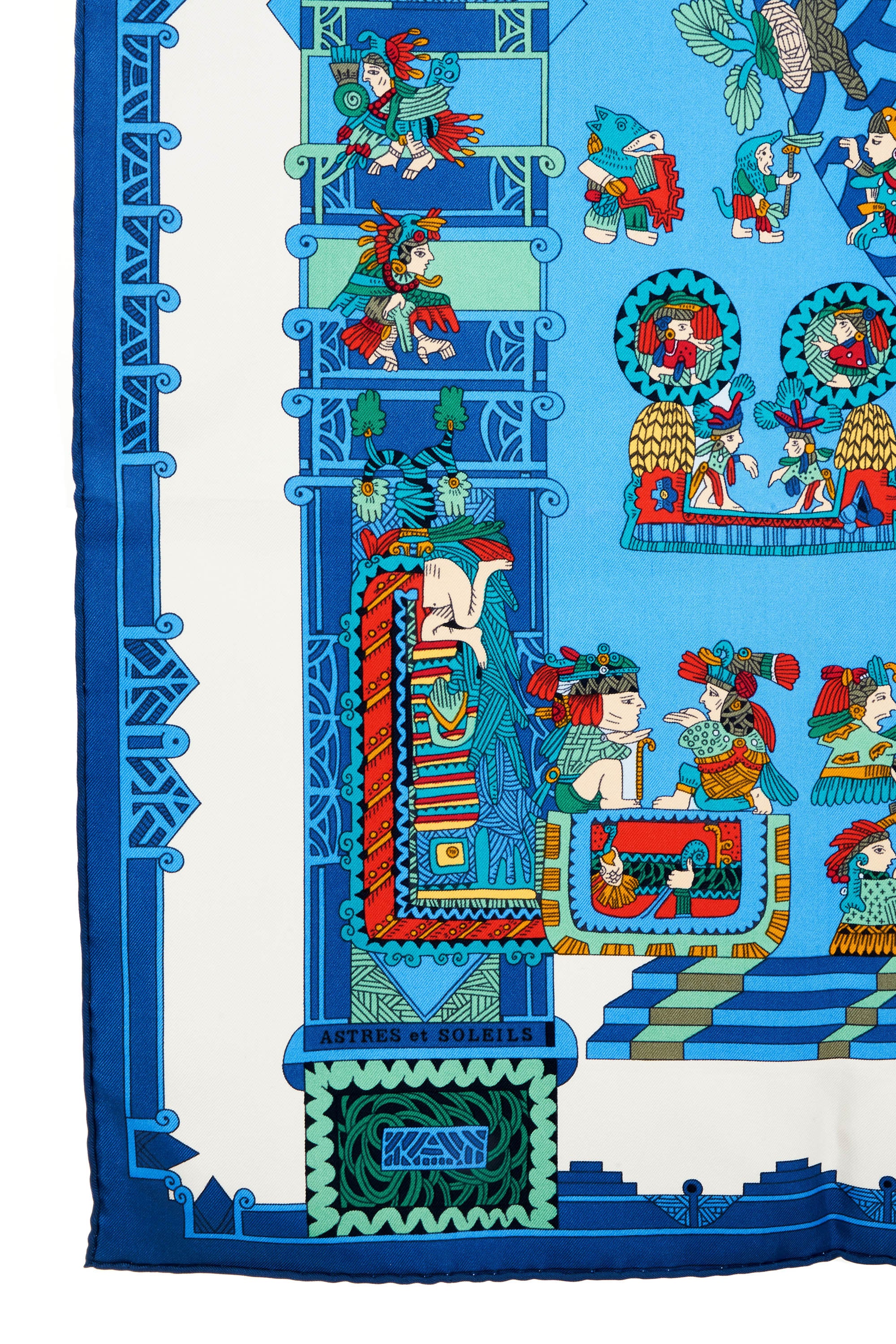 Hermes Silk Scarf 90cm Blue 