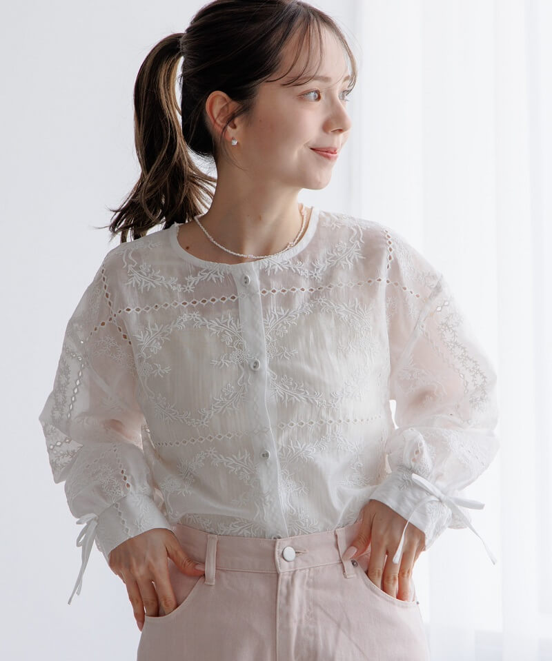nostalgy embroidery blouse～ﾉｽﾀﾙｼﾞｰｴﾝﾌﾞﾛｲﾀﾞﾘｰﾌﾞﾗｳｽ | flower
