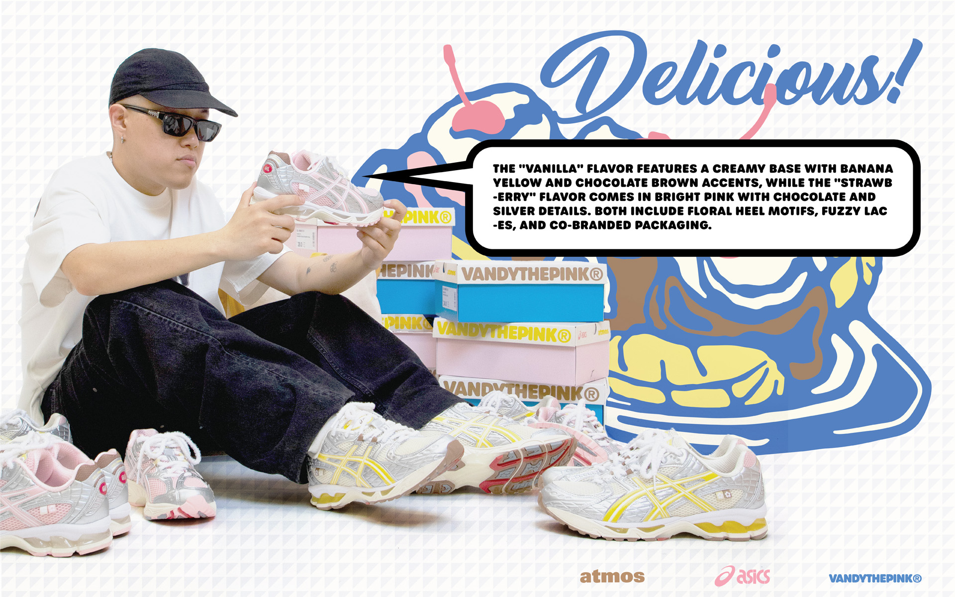 atmosから「Asics Sportstyle」・「VANDYTHEPINK」とのトリプルコラボ