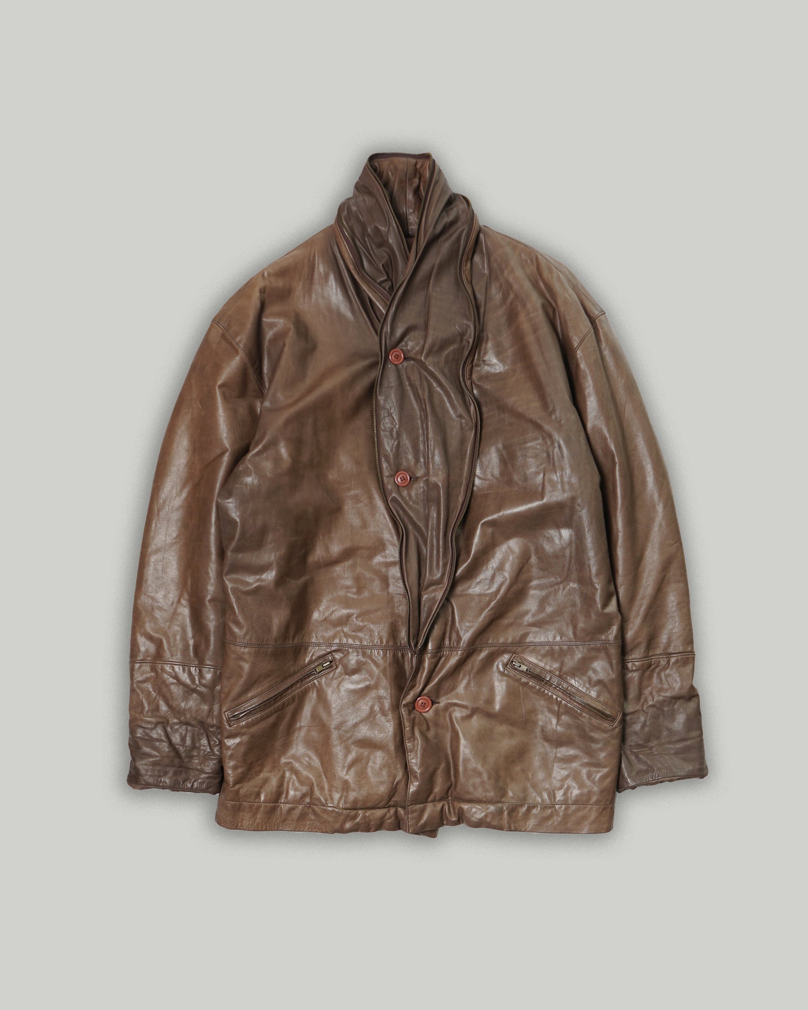 Shawl Collar Leather Jacket – Front General Store