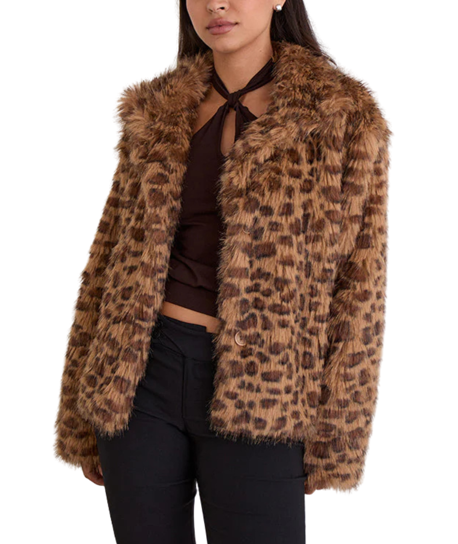 Women & Juniors Motel Rocks Joji Leopard Faux Fur Jacket