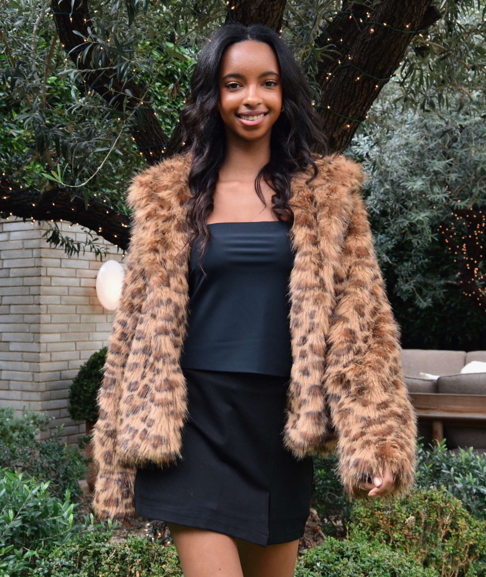 Women & Juniors Motel Rocks Joji Leopard Faux Fur Jacket