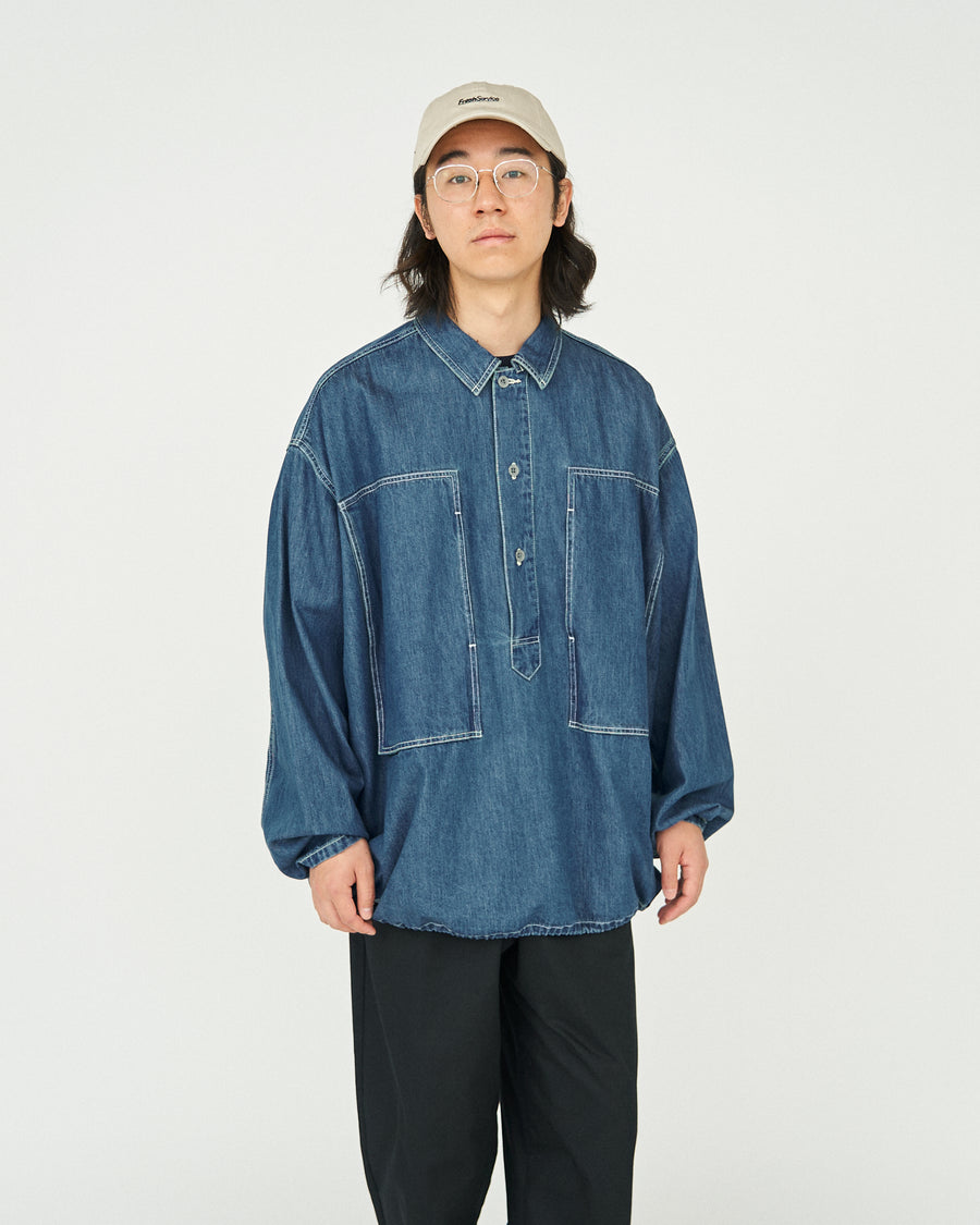 DENIM PULLOVER SHIRT(FADE INDIGO) – FreshService® official site