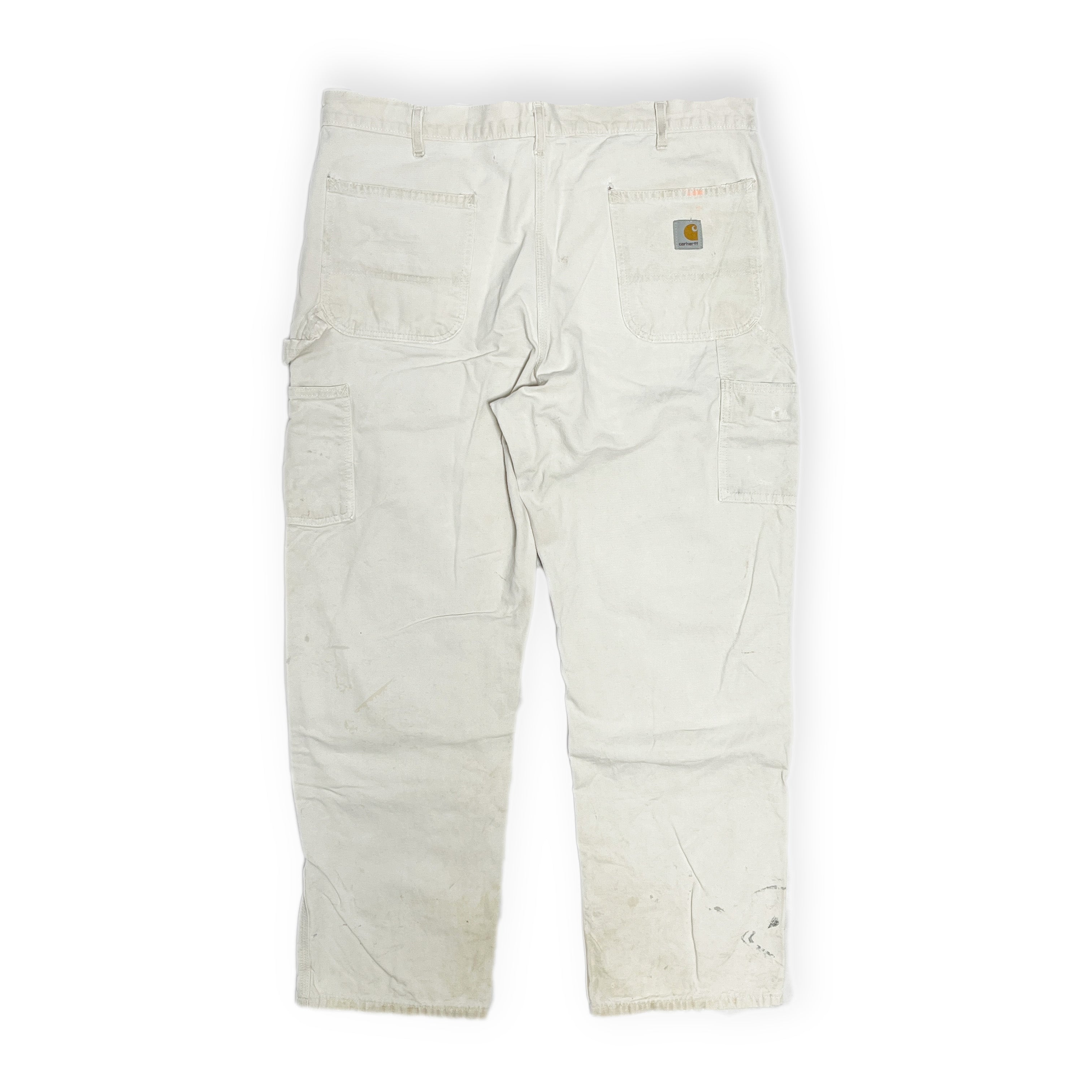 アメリカ製 Carhartt ダブルニー ペインターPT ペンキ飛び 生成り Size