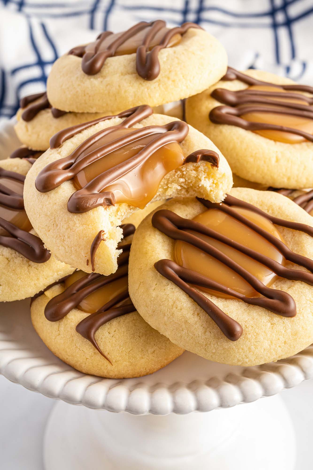 Easy Twix Thumbprint Cookies - Fun Cookie Recipes
