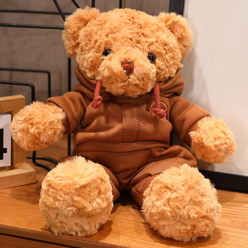 くまぬいぐるみ あったかパーカーくまちゃん くま 茶色(中)|くま