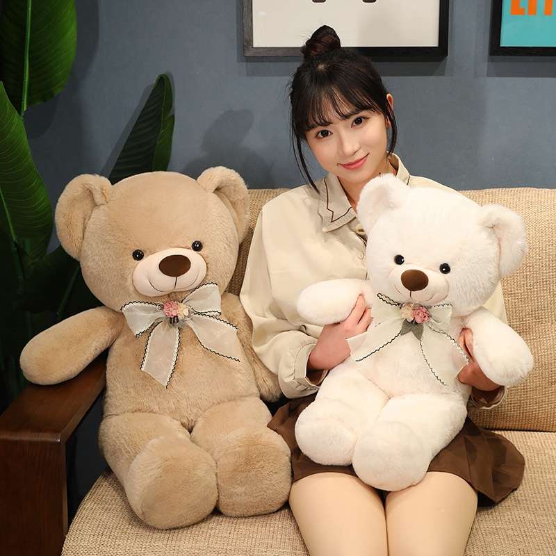 くま ぬいぐるみ｜リボン｜ギフト｜やさしい表情のリボン付き