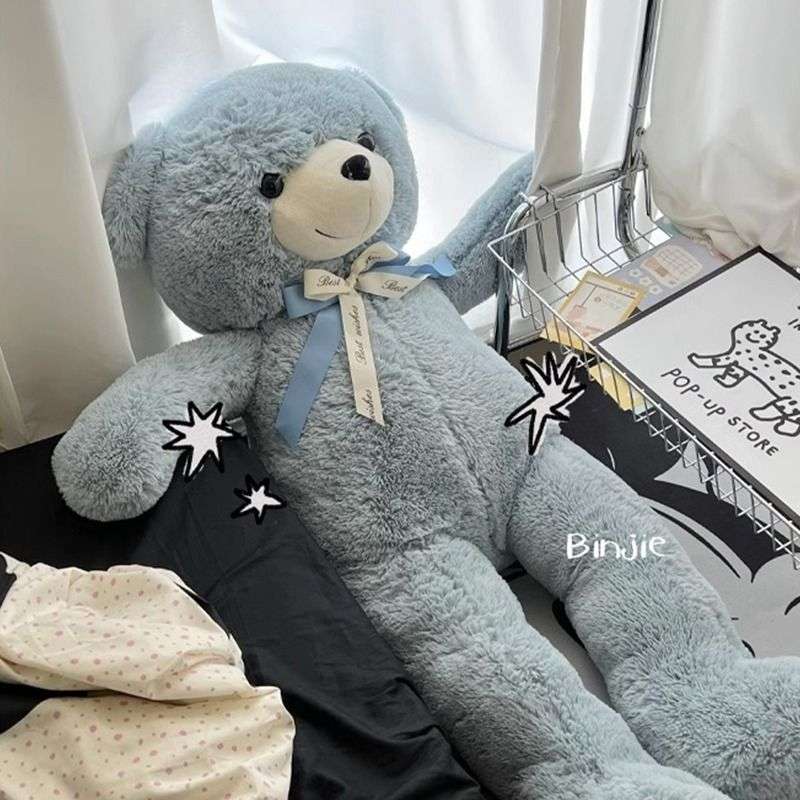 くま ぬいぐるみ｜もふもふリボンを付けた特大サイズのくまぬいぐるみ