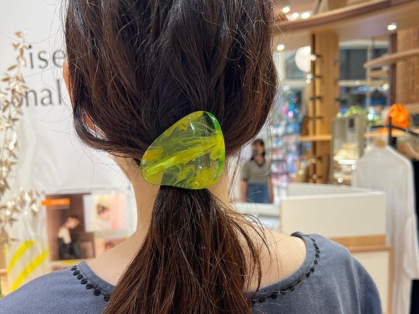 アクリル製 ヘアクリップ ヘアアクセサリー clear green orange
