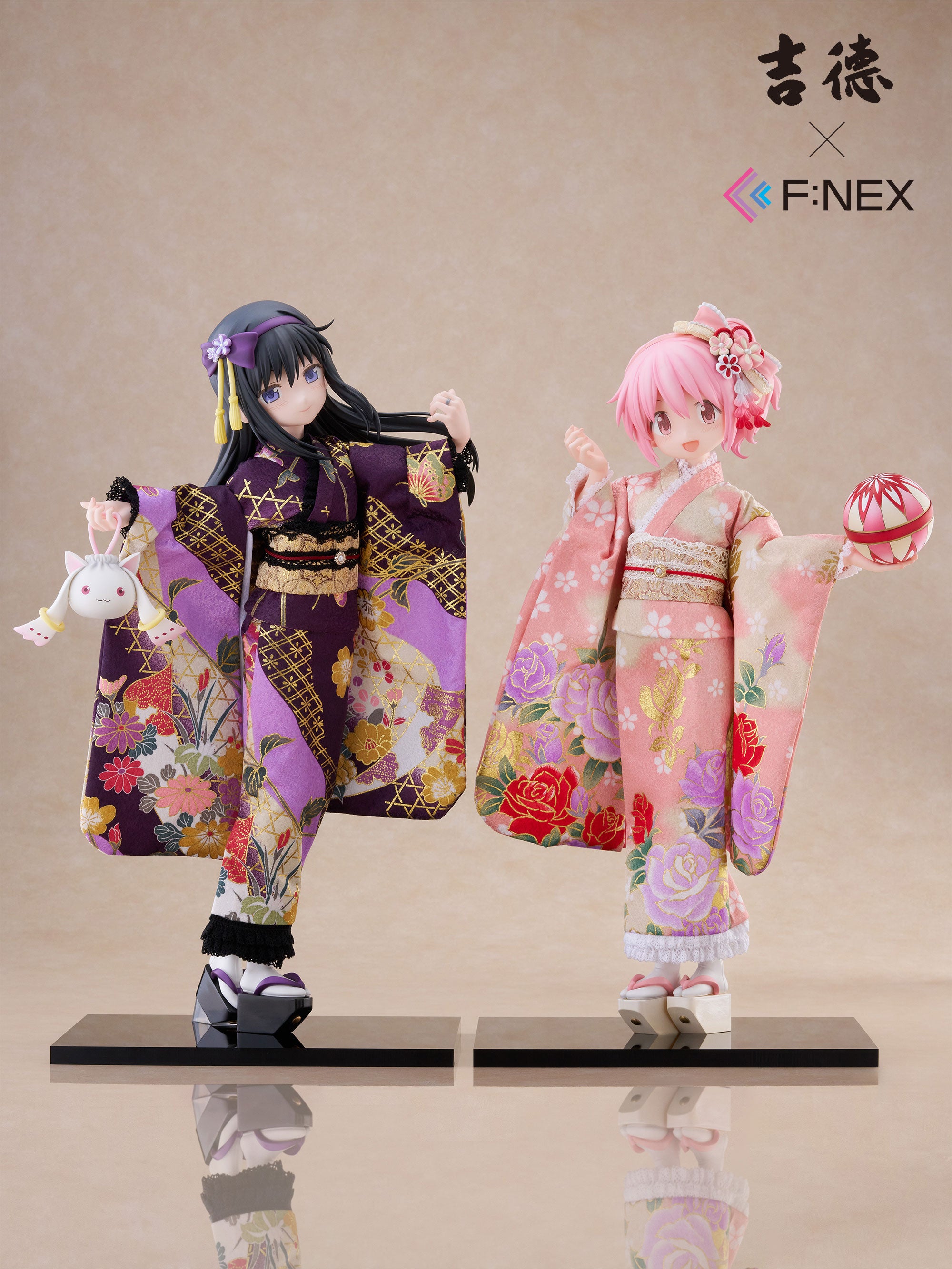 吉徳×F:NEX 鹿目まどか・暁美ほむらセット -日本人形- 1/4スケール