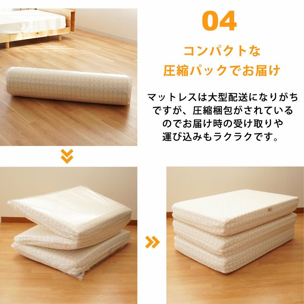 西川 Afit（アフィット） セミダブル 三つ折り ベッドマットレス