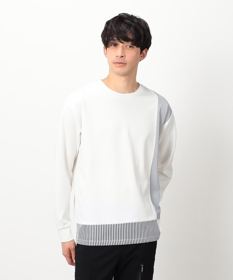 ストライプコンビ デザインTシャツ（47-60TK42-205）｜コムサイズム