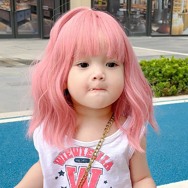 Qoo10] 子供用ウィッグ女の子赤ちゃん模擬ピンクシ