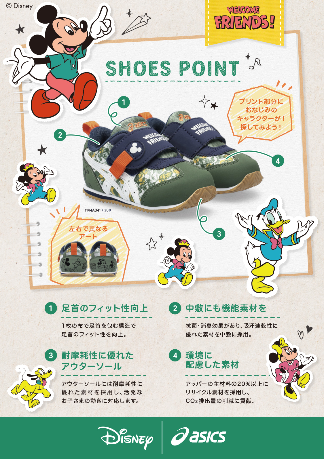 ASICS SUKU2 ｜アシックス スクスク MICKEY AND FRIENDS | アスビー