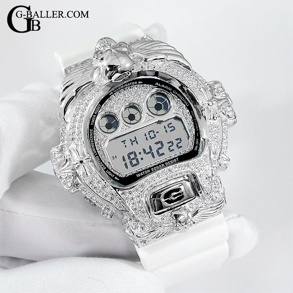 G-BALLER G-SHOCKカスタム ダイヤ DW-6900MR スカルベゼル