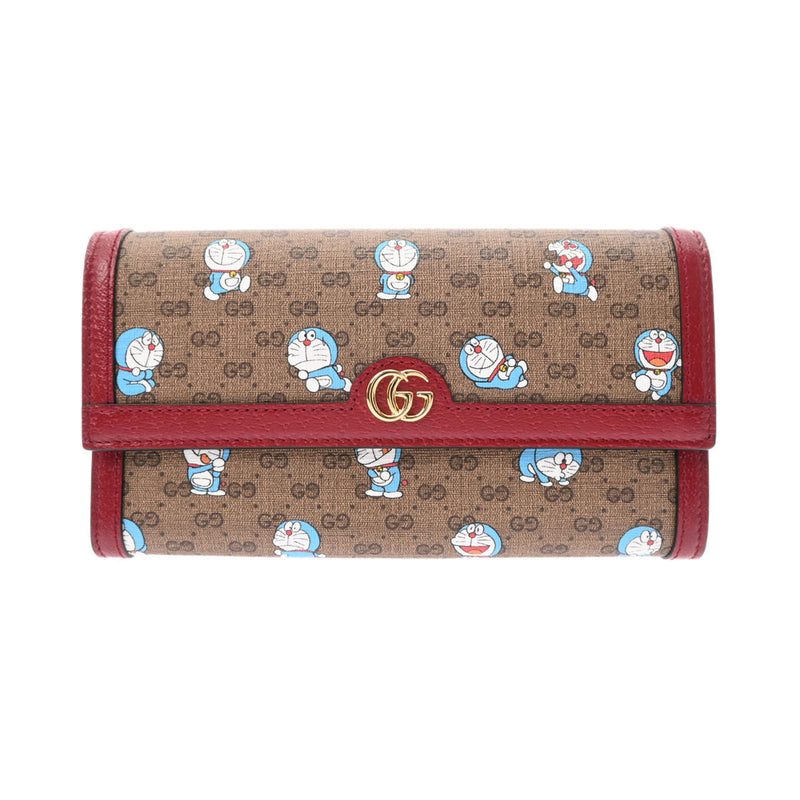 グッチドラえもんコラボ ベージュ/レッド ゴールド金具 レディース GG
