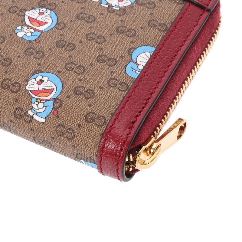 グッチラウンドファスナー財布 ドラえもんコラボ ベージュ/レッド