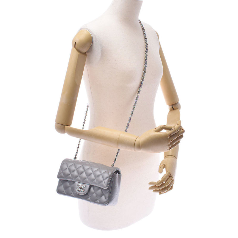 シャネルチェーンショルダーバッグ 14143 シルバー シルバー金具