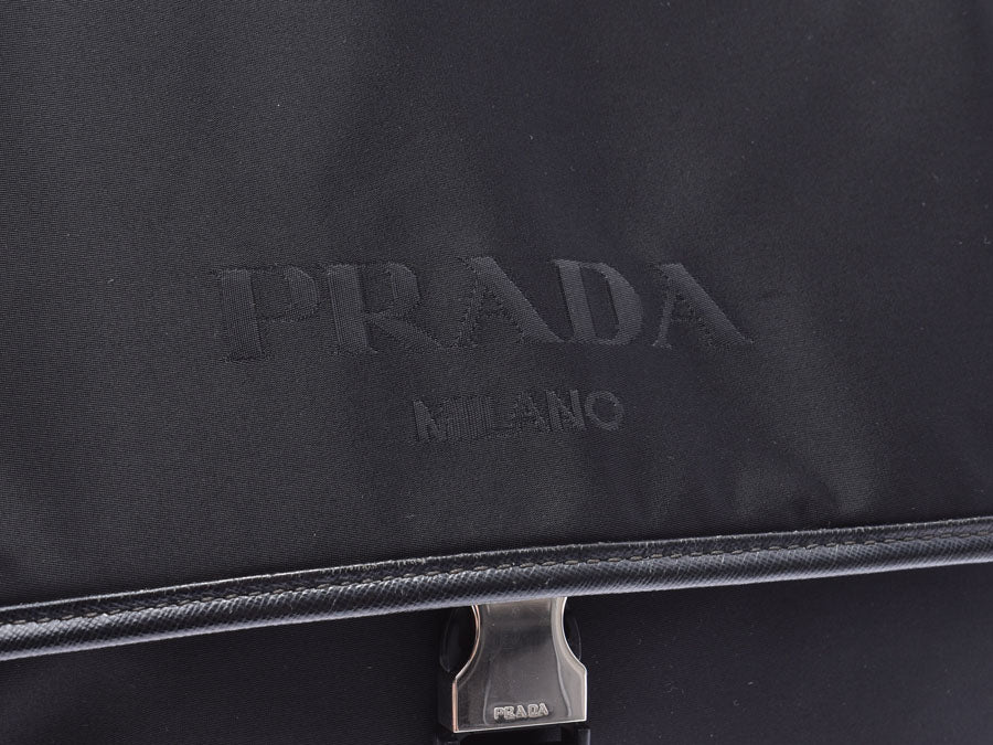 プラダ メッセンジャーバッグ 黒 V158 メンズ ナイロン/サフィアーノ