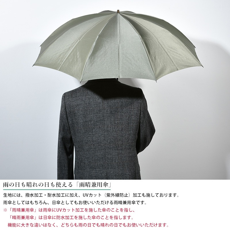小宮商店 雨晴兼用傘 2段折りたたみ傘 メンズ 8本骨 60cm ブナ持ち手
