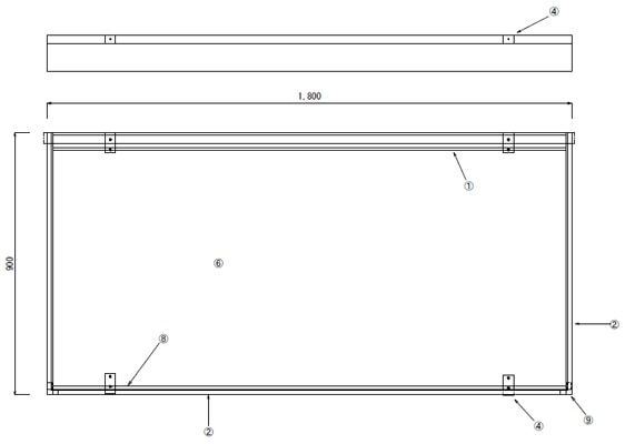 簡易型【壁付】屋外掲示板 PHRK-34S 外寸法：H900×W1200mm 掲示面