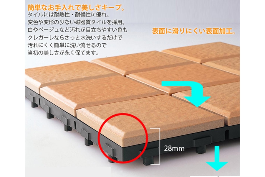 セキスイ床化粧材 クレガーレ バルコニータイル】 スムーズタイル