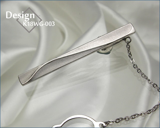 ホワイトゴールドネクタイピン K18WG-003｜貴金属ネクタイピン通販専門