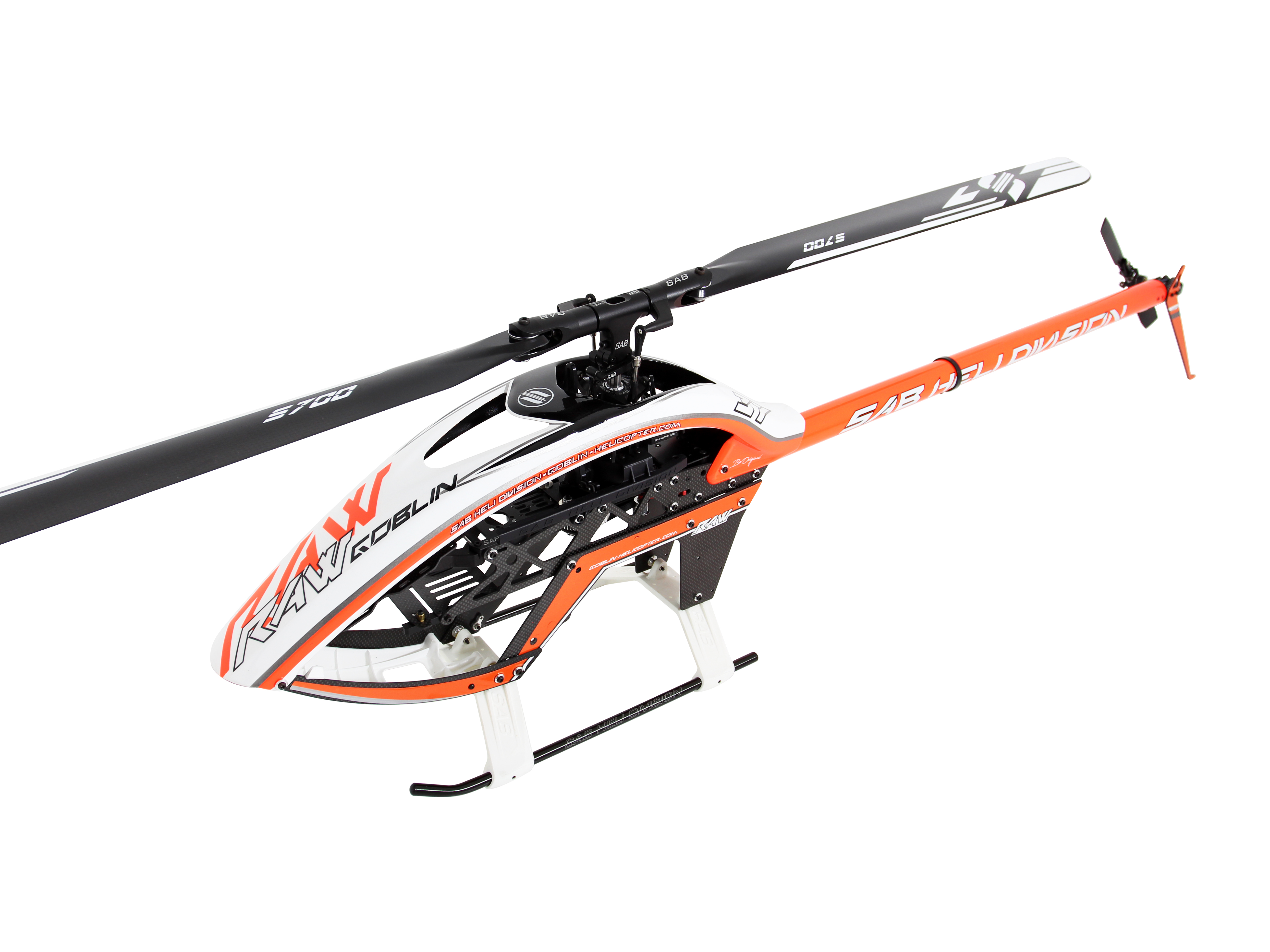 Goblin RAW 700 White/Orange | Goblin Helicopters