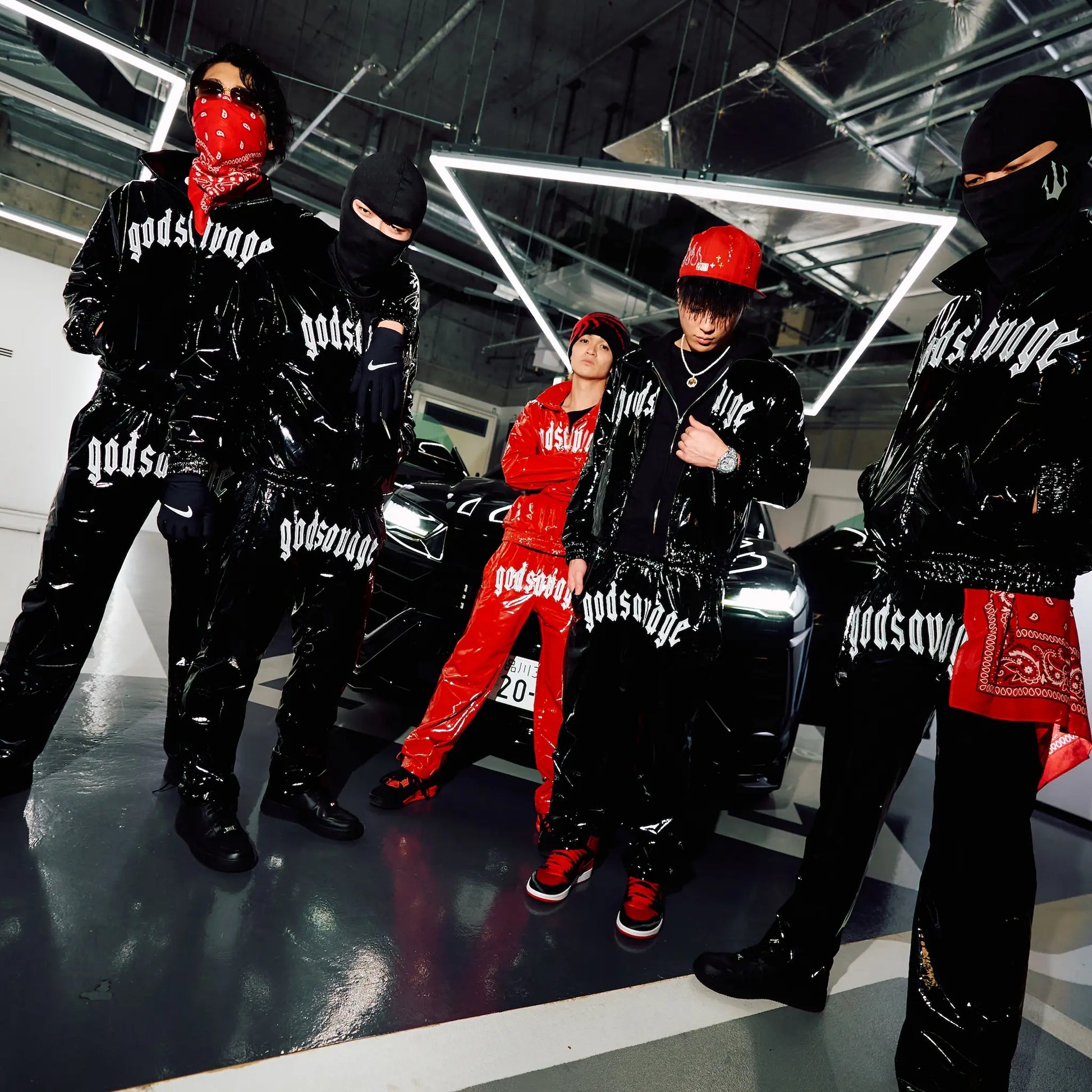 METALLIC TRACK PANTS - RED – god savage