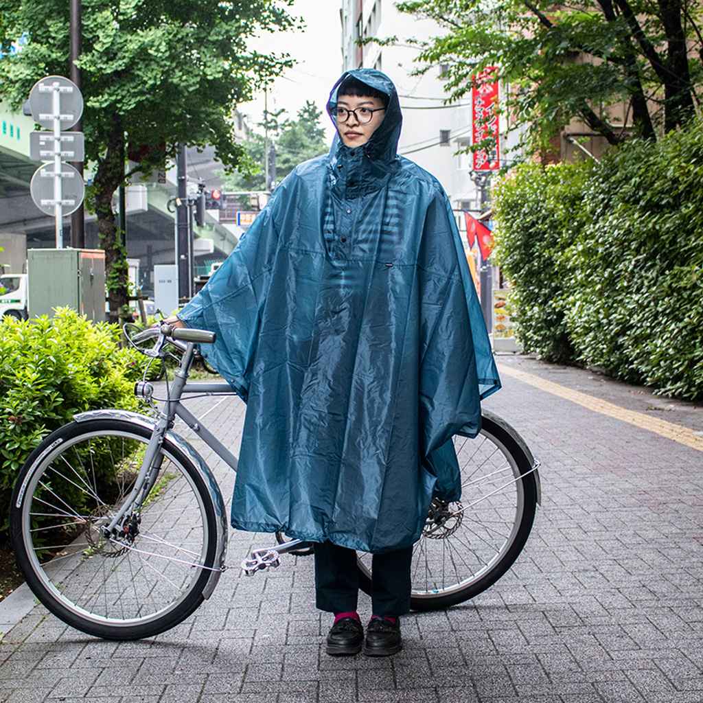 FAIRWEATHER* packable rain poncho (slate blue) - BLUE LUG GLOBAL