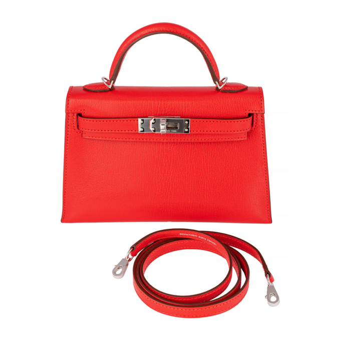 Hermes Mini Kelly Chevre Rouge de Coeur - GB10464M - Global Boutique