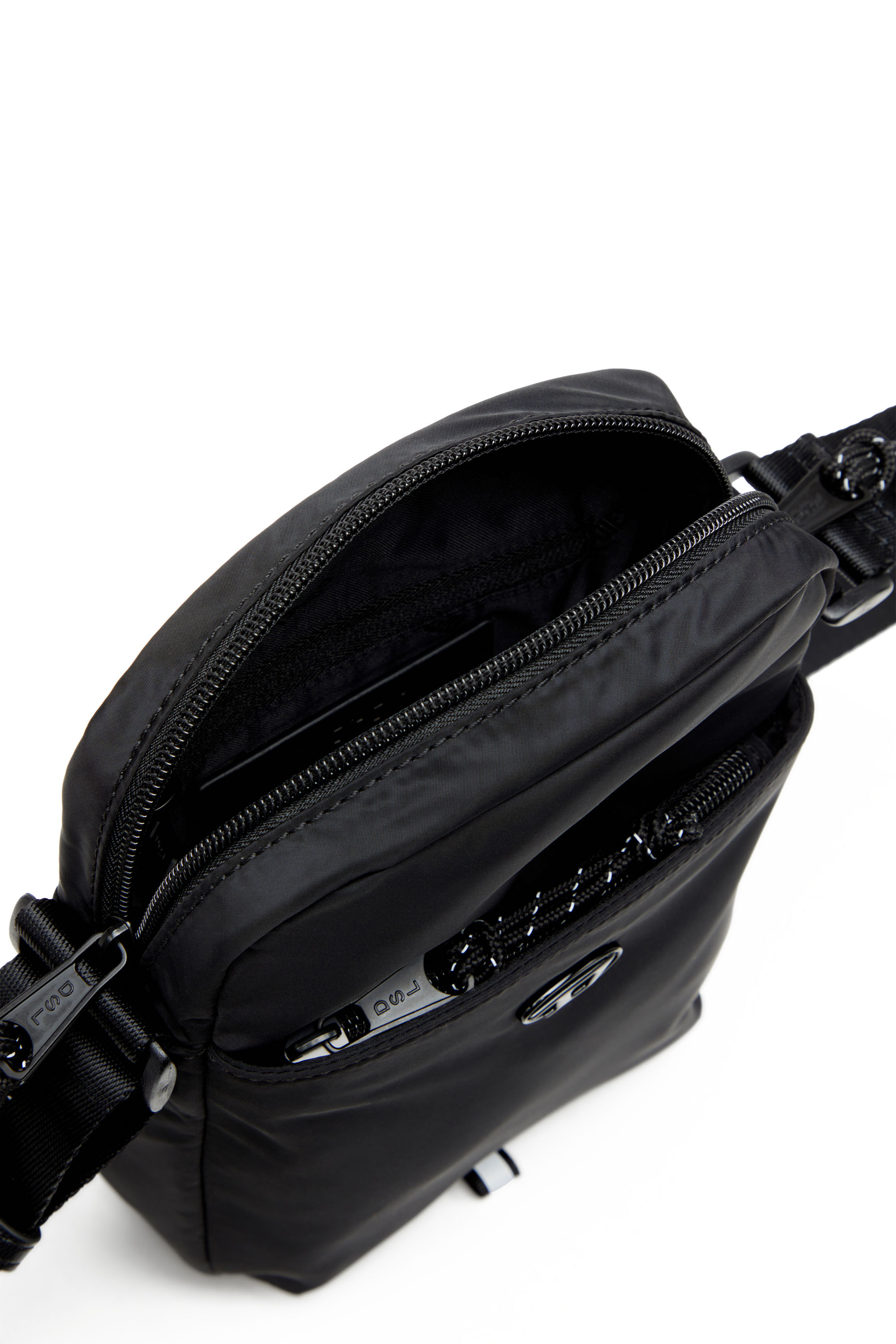 Men's Dsl 3D L-Large PU tote bag with embossed logo | Black | Diesel