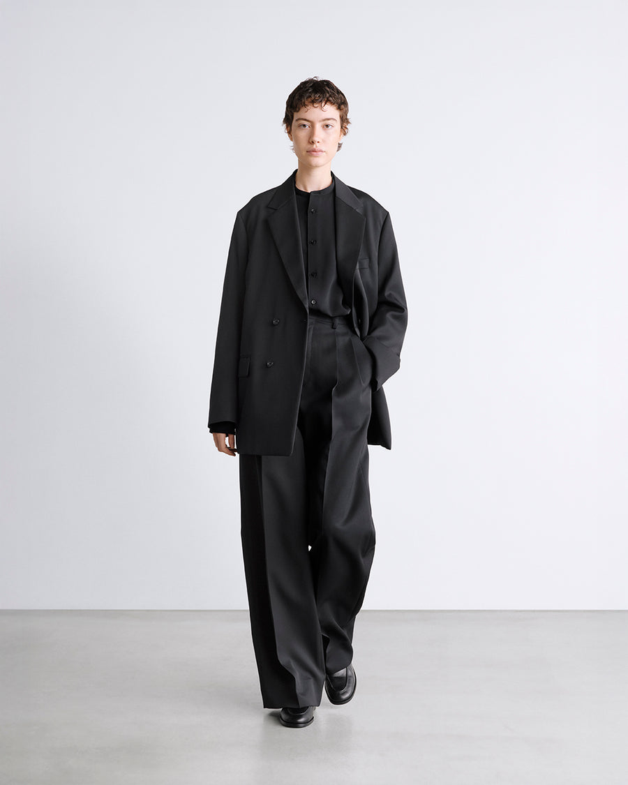 Resin Wool Gabardine Wide Straight Slacks – Graphpaper