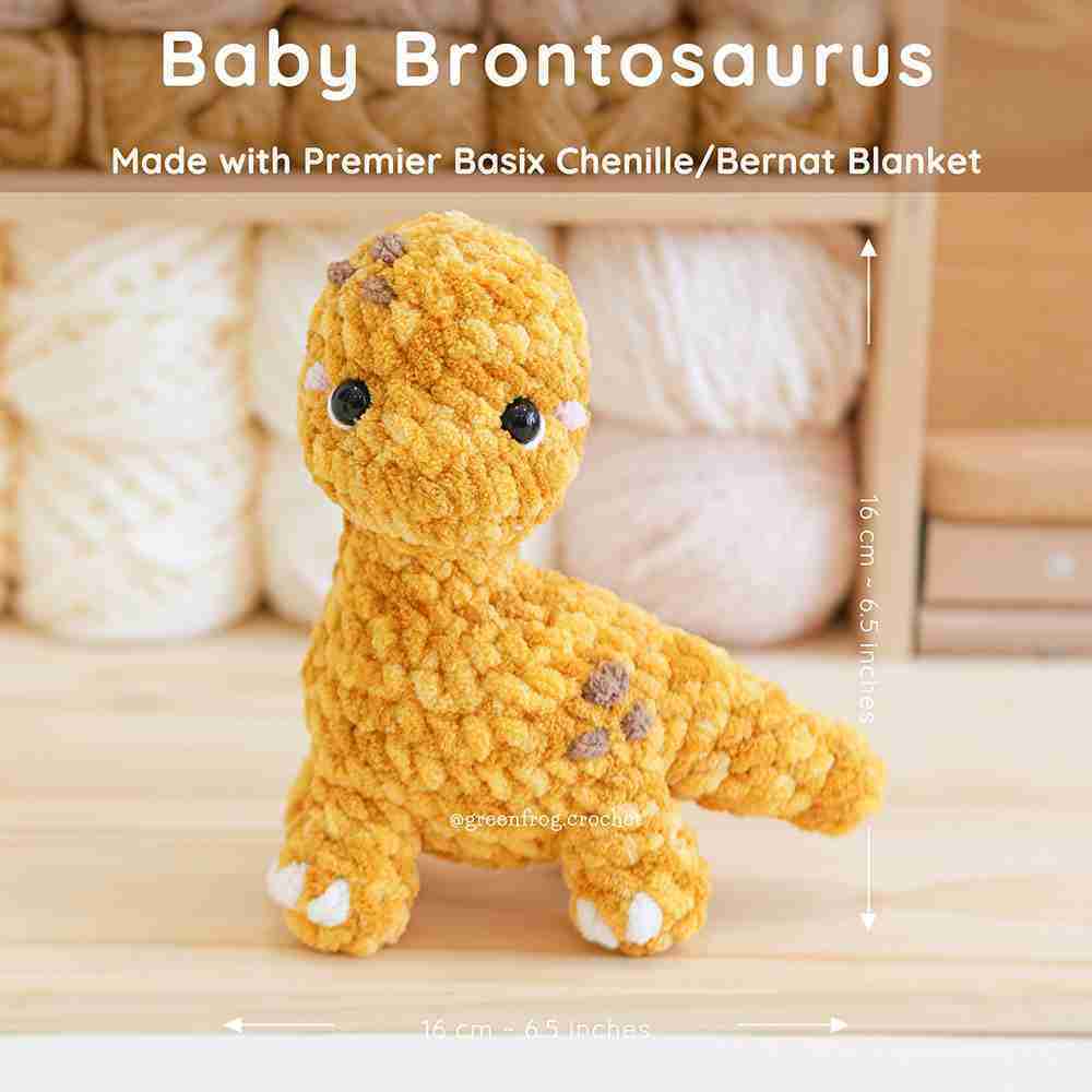 Bundle 3 in 1 No Sew Dinosaur Amigurumi Brontosaurus, T-Rex & Low