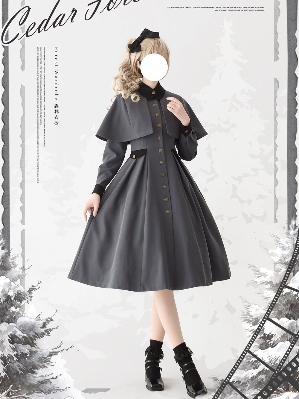 Retro Classic Cape One-Piece Dress – 個性的なファッション通販 Grimoire