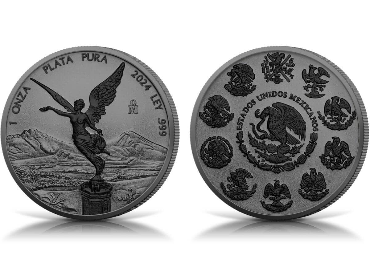 2024 Mexico Libertad Ruthenium & Black Platinum 1 oz Silver Coin