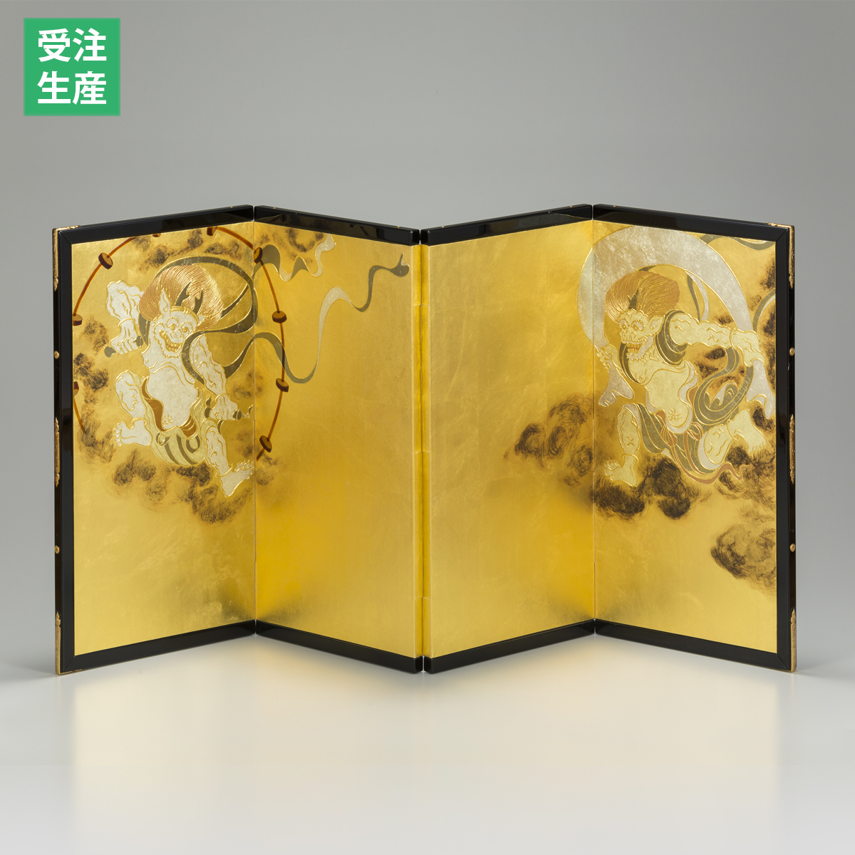 箔一 hakuichi 金箔 金沢箔 金沢 工芸品 四曲小屏風 富士