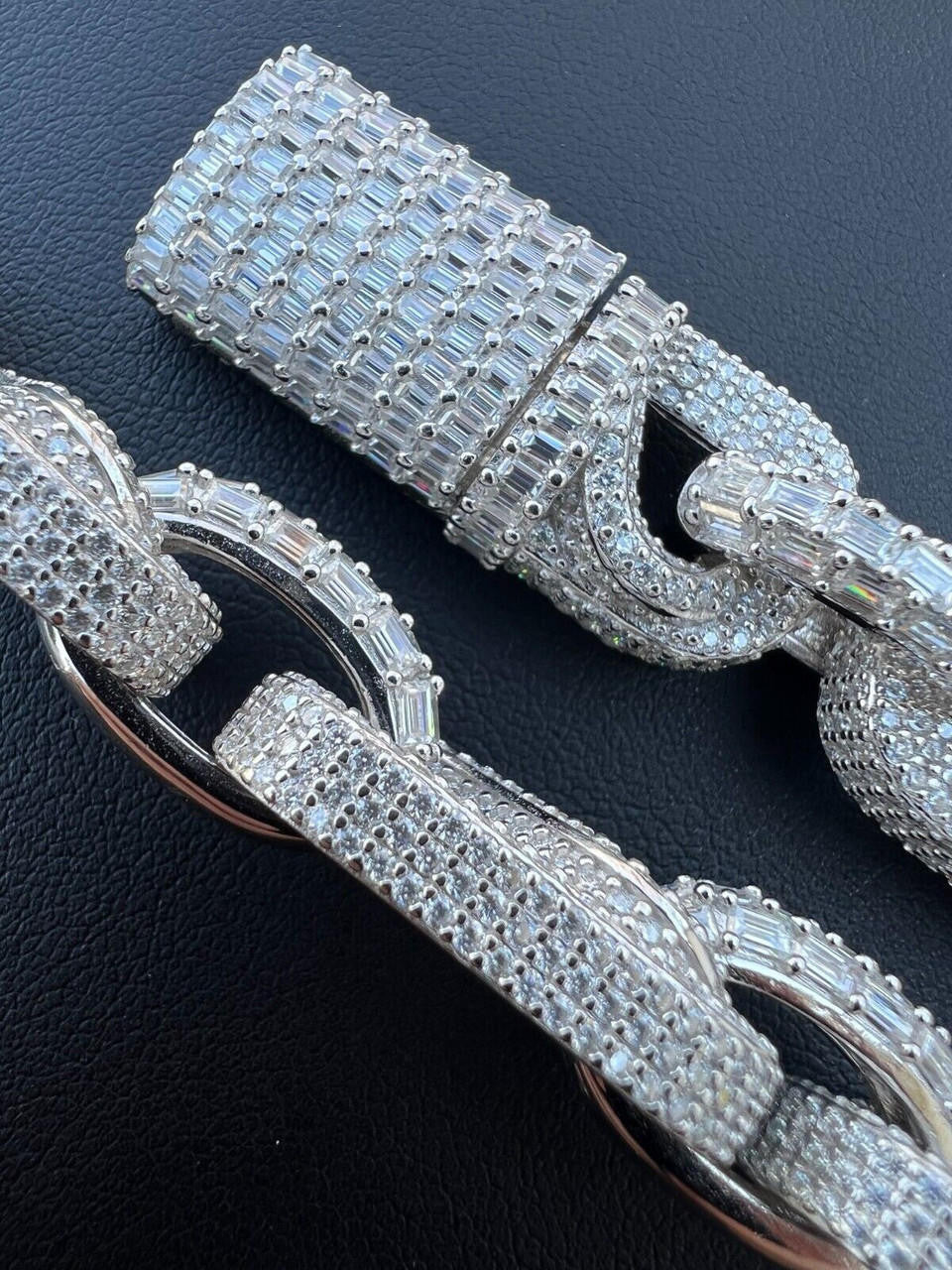 MOISSANITE 14mm Mens Iced Mariner Infinity Link Bracelet Hip Hop