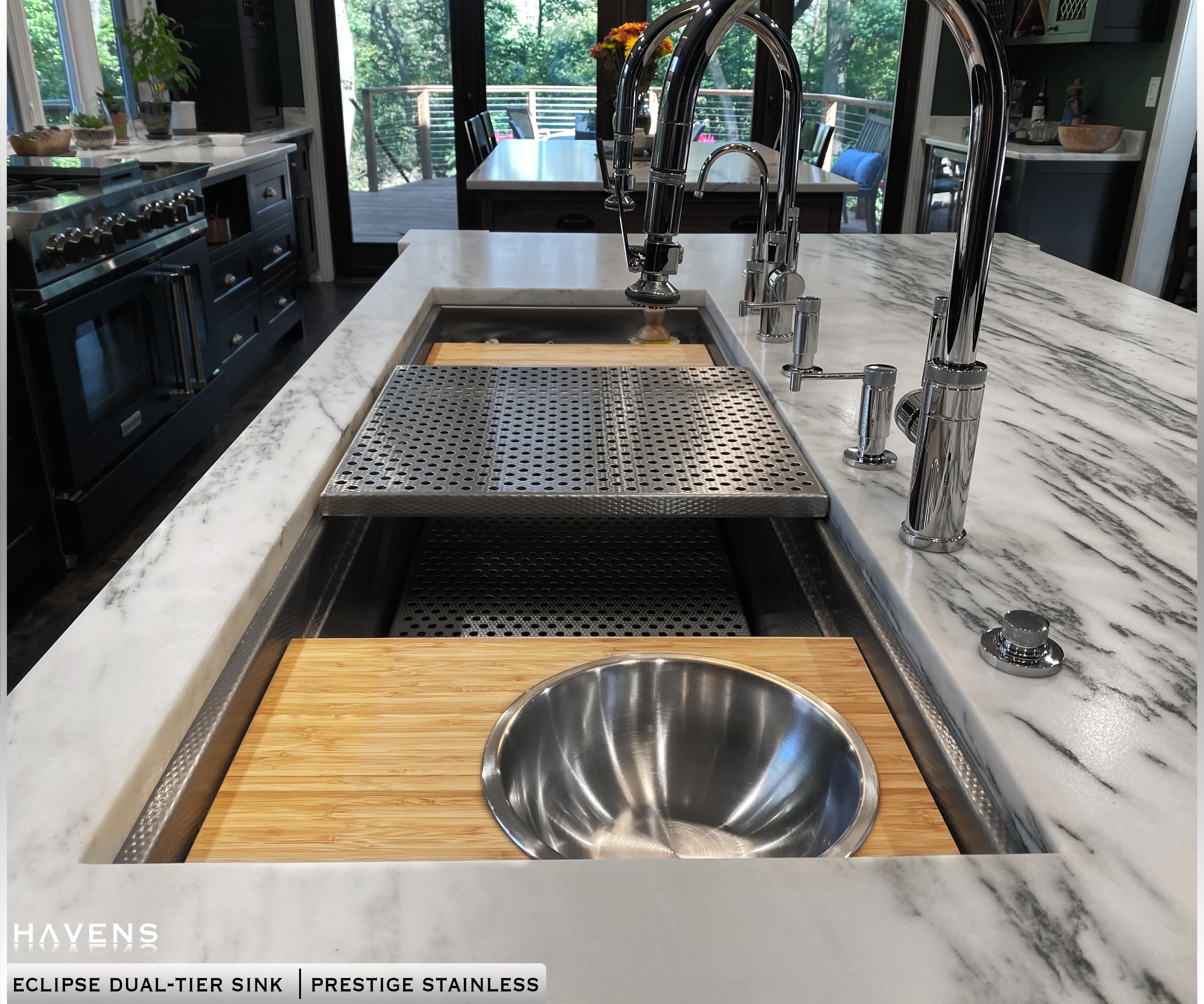 Eclipse Dual-Tier Sink - USA Made Stainless Steel - Havens