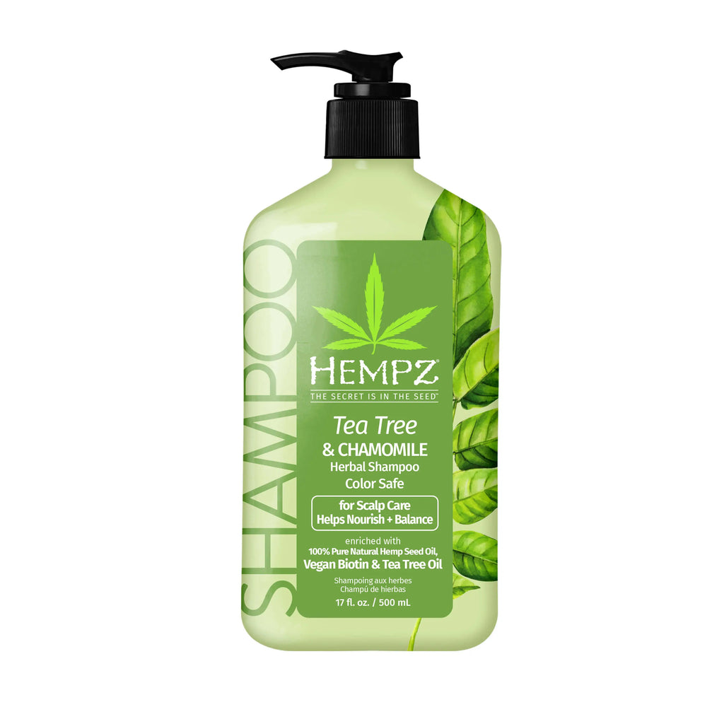 Hempz Tea Tree & Chamomile Herbal Shampoo with Vegan Biotin & Tea
