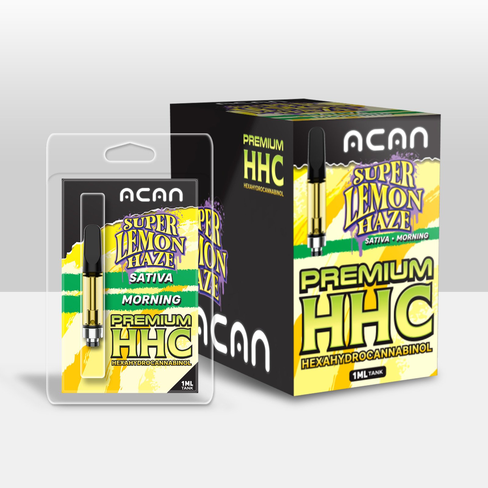 Acan Gold HHC Super Lemon Haze 1mL Vape Cartridges - HELD CBD