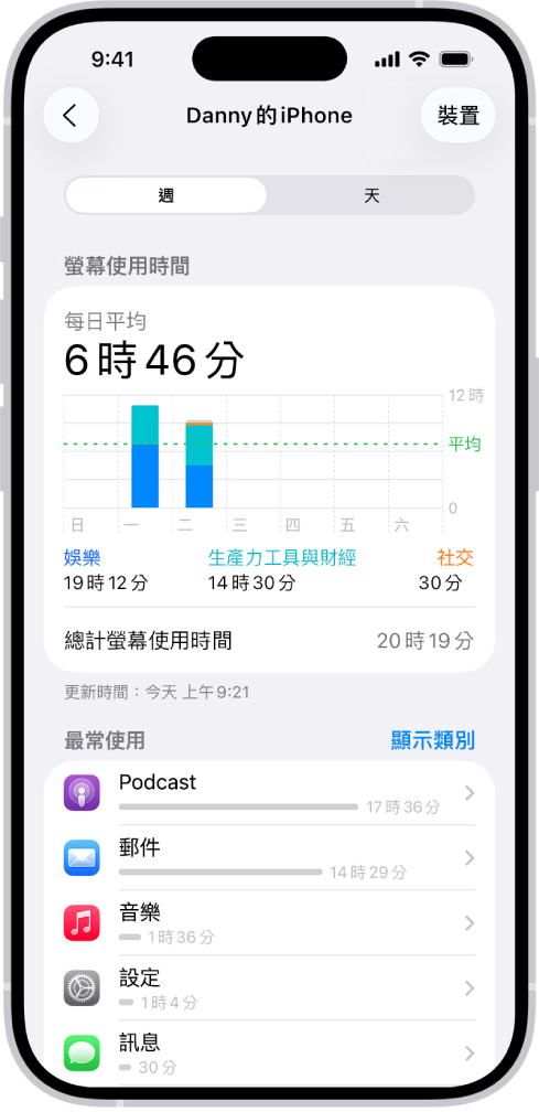 在iPhone 上開始使用「螢幕使用時間」 - Apple 支援(台灣)