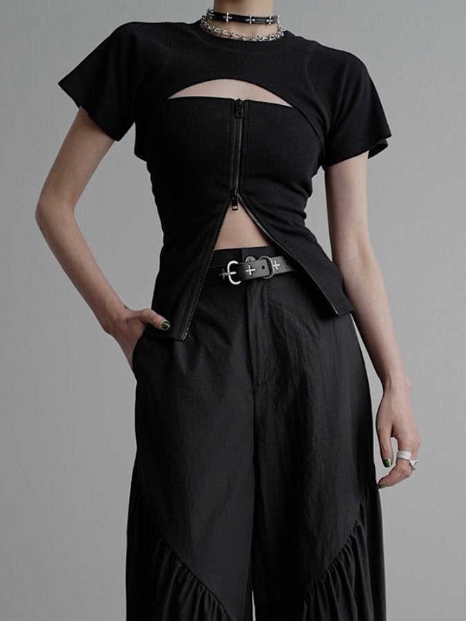 Tube Top Super Cropped T-Shirt Set_BDHL4414 – HELROUS