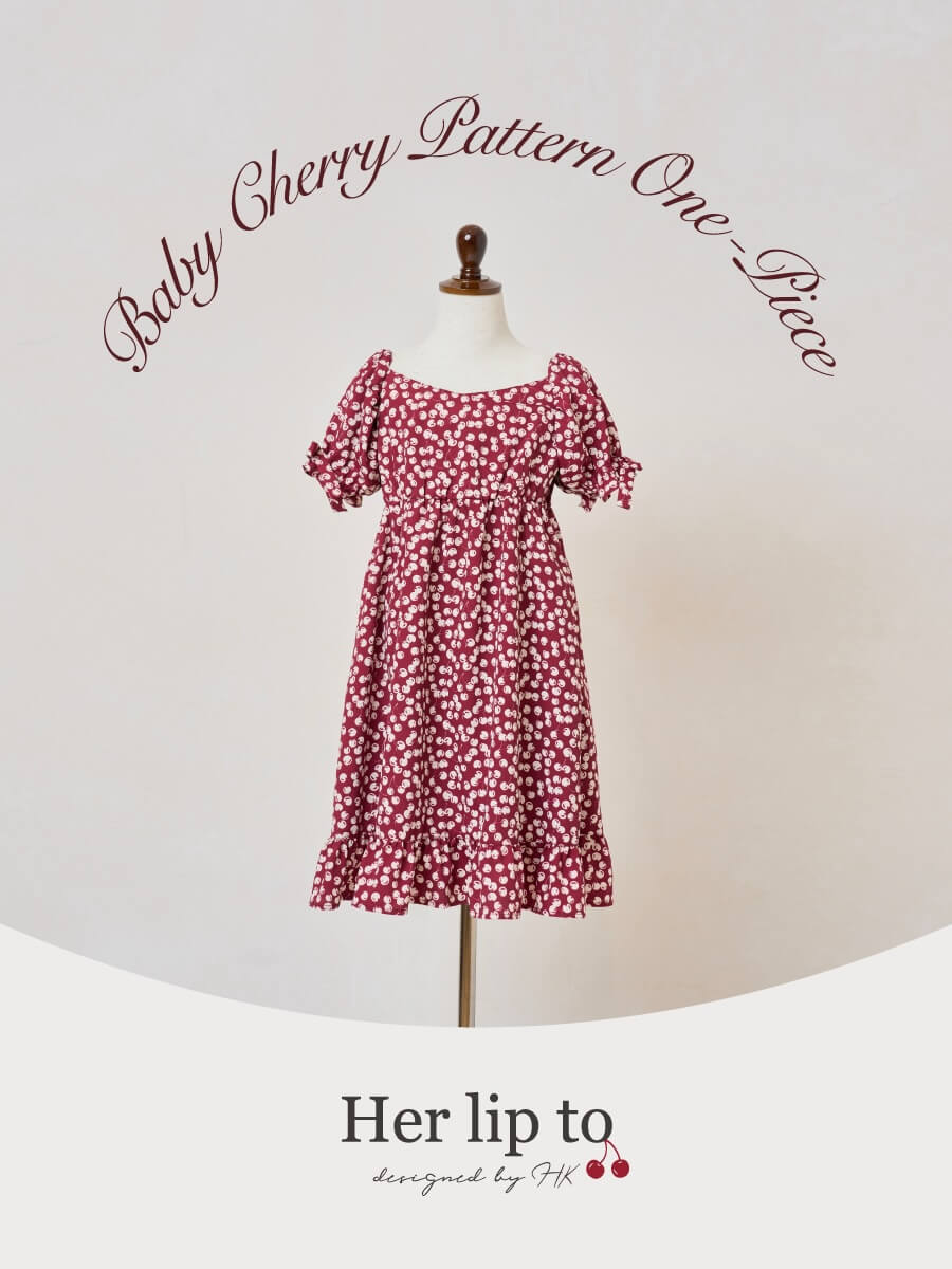 Kids】Baby Cherry Pattern One-Piece