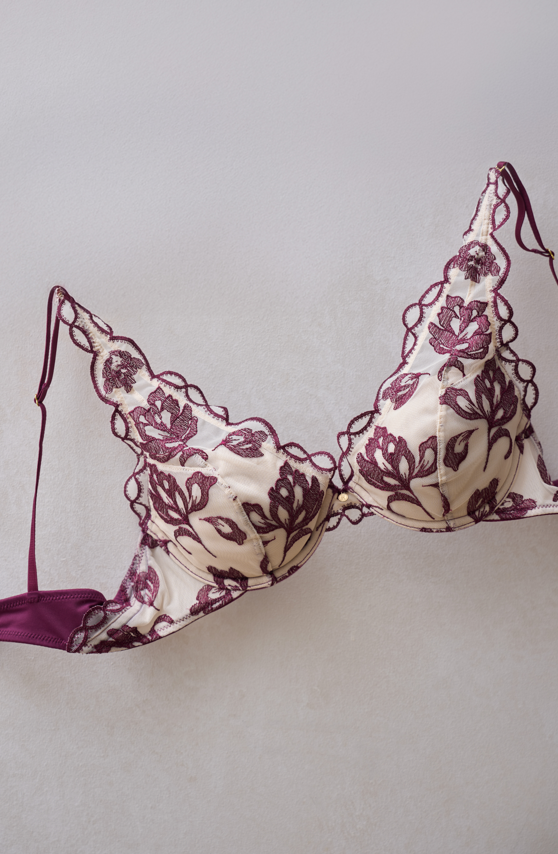 garnet】Magnolia Tulle Lace Bra Set