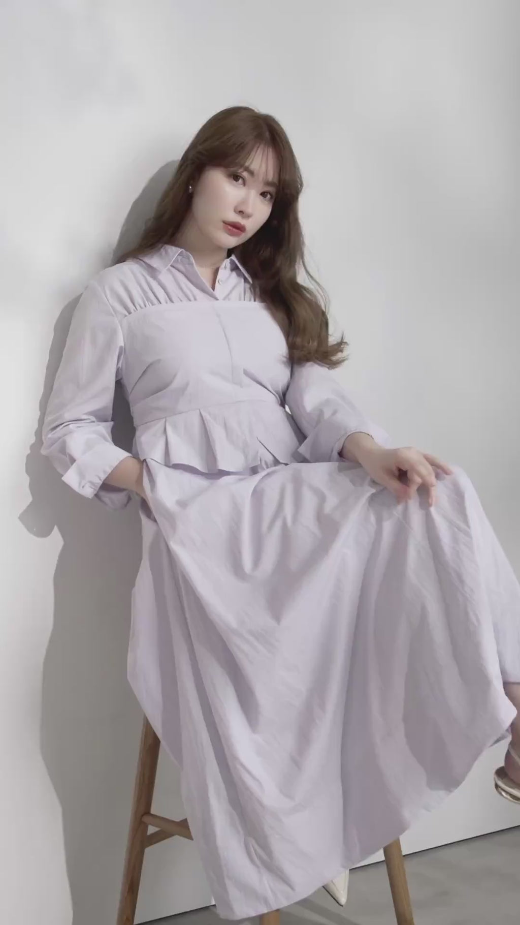 herlipto Peplum Poplin Shirt Dress S
