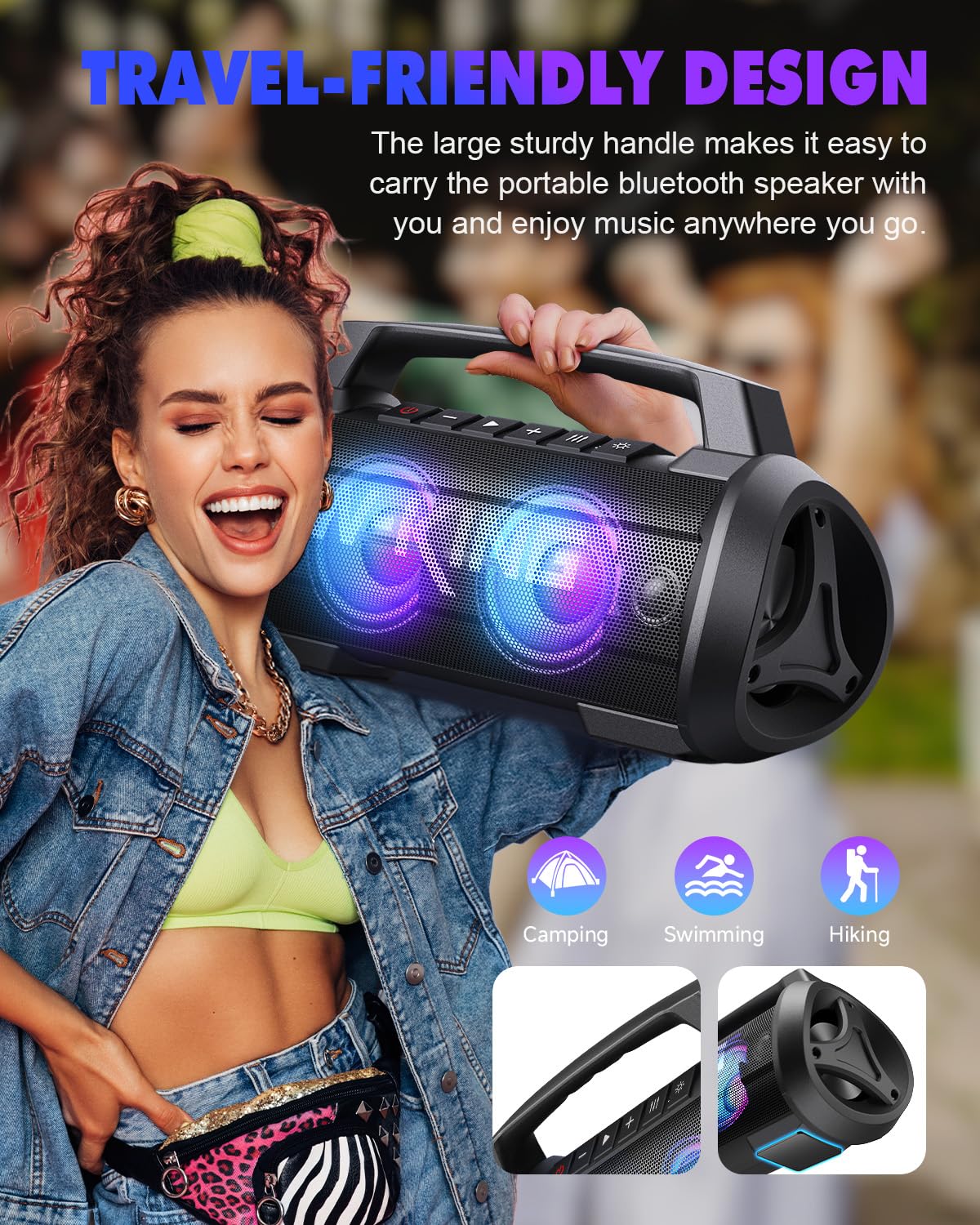 70W（120Wピーク）スピーカー bluetooth、IPX6防水 防塵 大音量、W