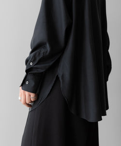 ssstein / シュタイン】CUPRO TWILL OVERSIZED LS SHIRT - BLACK