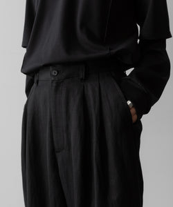 ssstein / シュタイン】VIS/LI TWILL WIDE EASY TROUSERS - BLACK