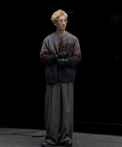 ssstein / シュタイン】GRADATION MOHAIR KNIT CARDIGAN - BROWN GREY